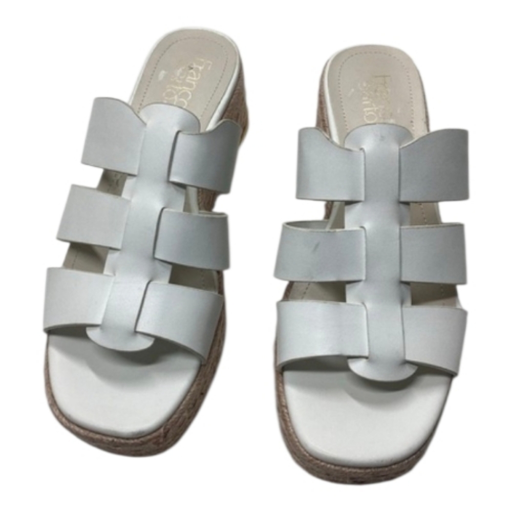 Franco Sarto Tevin Square toe espadrille slide platform sandals size 8